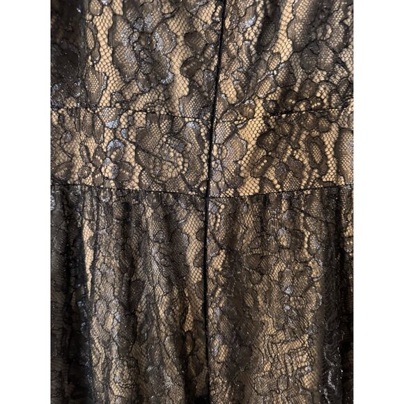 Dress The Population Danae Deep V-Neck Black Lace Gown-Size XXL Maxi NEW - Picture 5 of 10